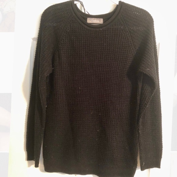 Dottie Couture 2Sable Black Waffle Weave Sweater - Picture 2 of 9